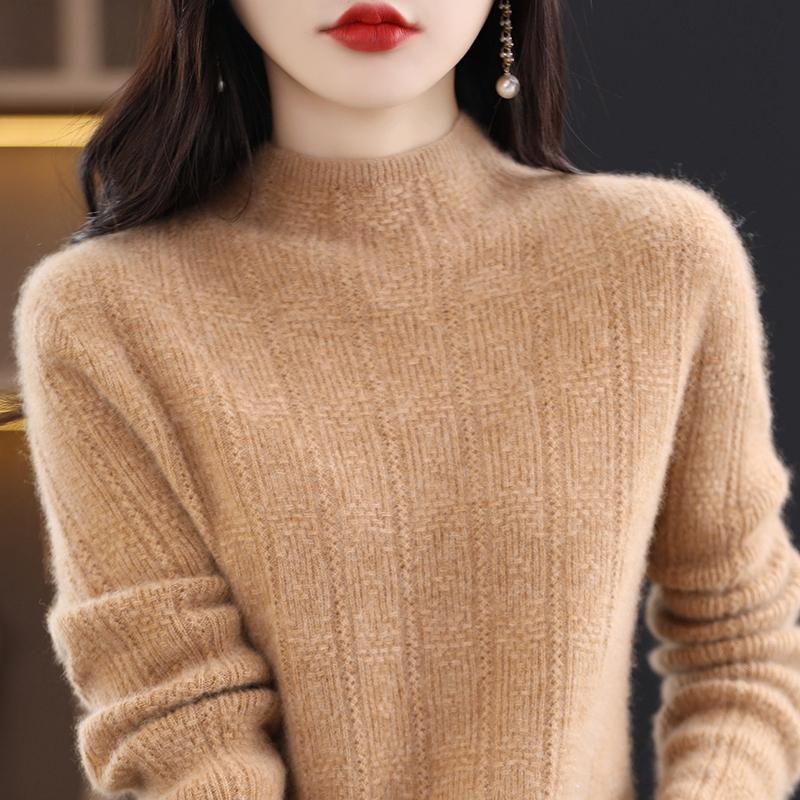 Женский кашемировый свитер Qinghe cashmere 30% кашемир 70% шерсть Женский осенне-зимний кашемировый свитер мягкий и теплый