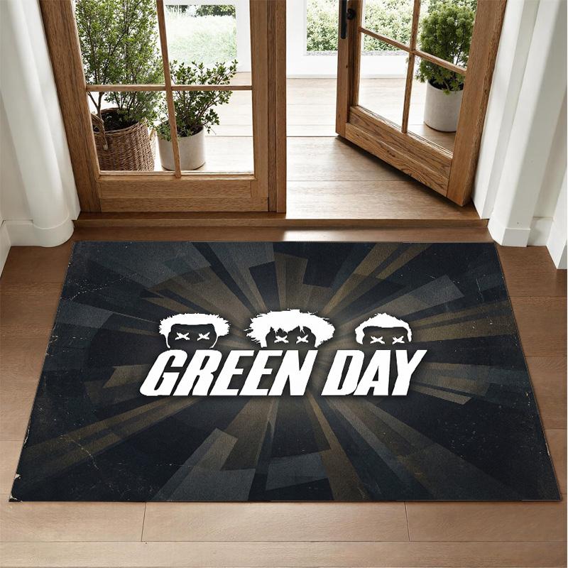 Green Day Design Crystal Velvet Rug Soft Decorative Mat for Bedroom Entrance
