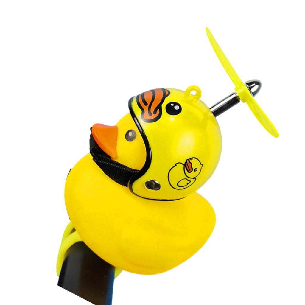 Звонок на руль утка велосипедный звонок со светодиодной подсветкой шлем и пропеллер желтая утка универсальные украшения для велосипеда аксессуары