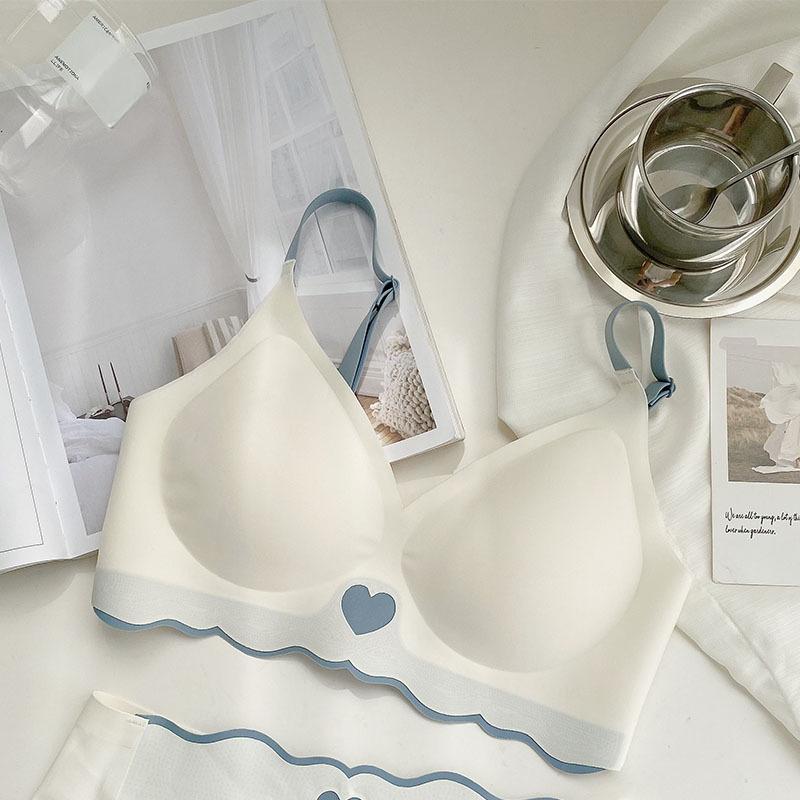 Love Girls Underwear Color Collision Sexiness Thin Seamless Underwear Seamless Bras for Woman Beautiful Backless Underwire Gathering Sports Bra