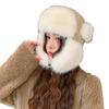 New Autumn and Winter Hat for Women Solid Color Imitation Mink Hair Thickened Cold-proof Lei Feng Hat for Winter Warm Cycling Ear Protection Hat