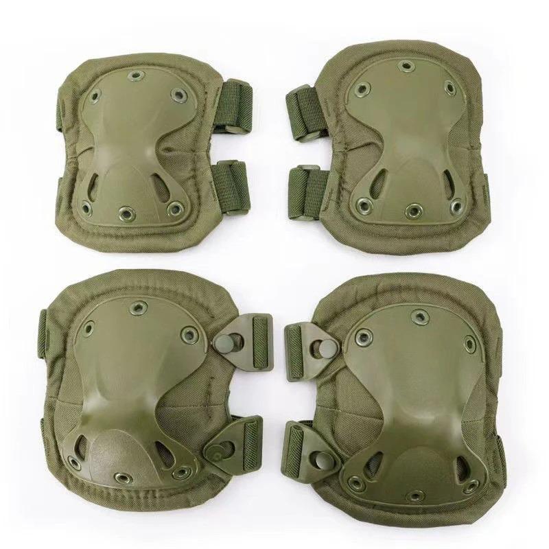 4Pcs/Set Elbow Knee Pads Outdoor Tactical Protective Gear Sports Cycling Hiking Safety Knee Brace Men CS Hunting Knee Support