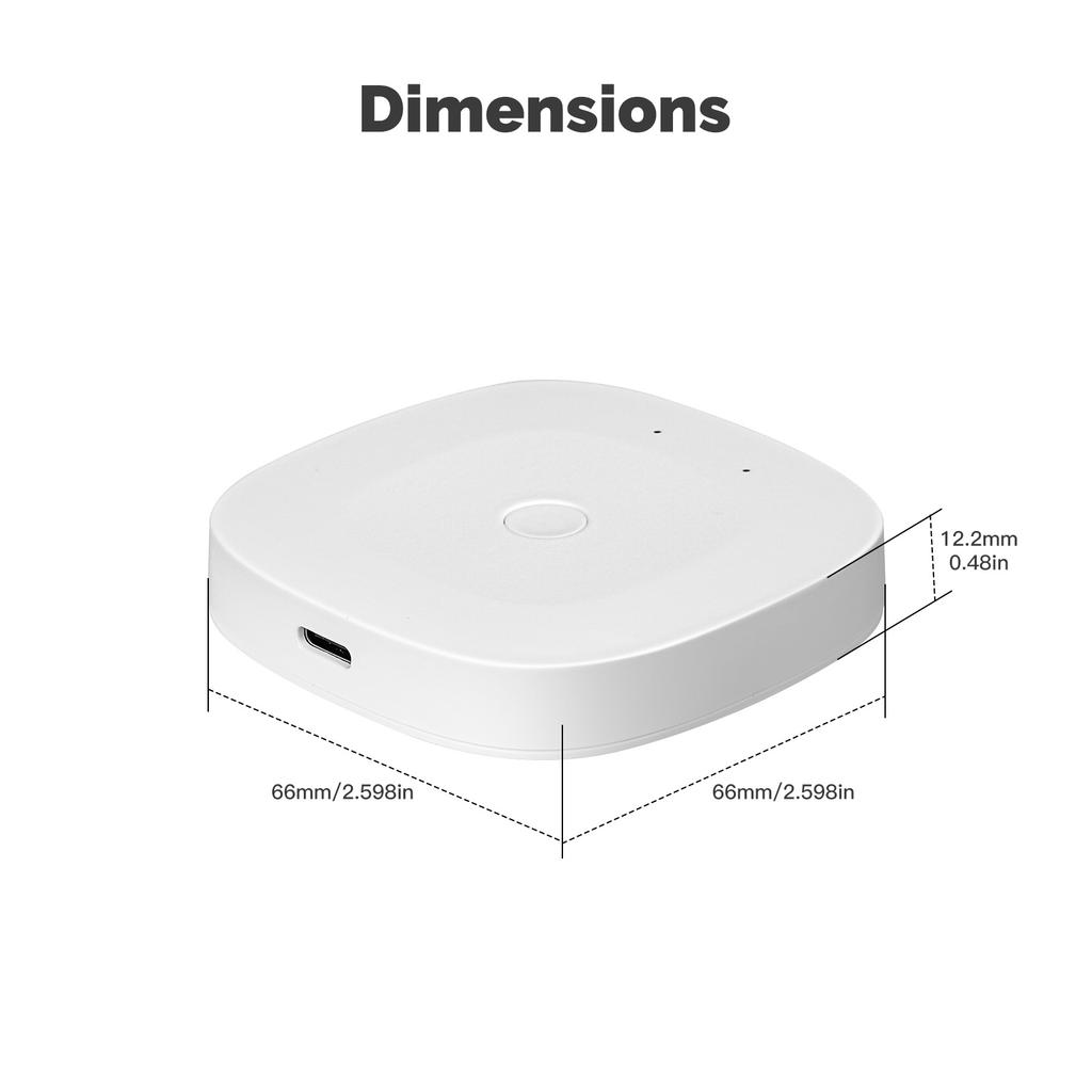 ZigBee WiFi BT Mesh Hub Type-C Port Smart Home Wireless Bridge Automation Device Compatible for Alexa Google Home Voice Control