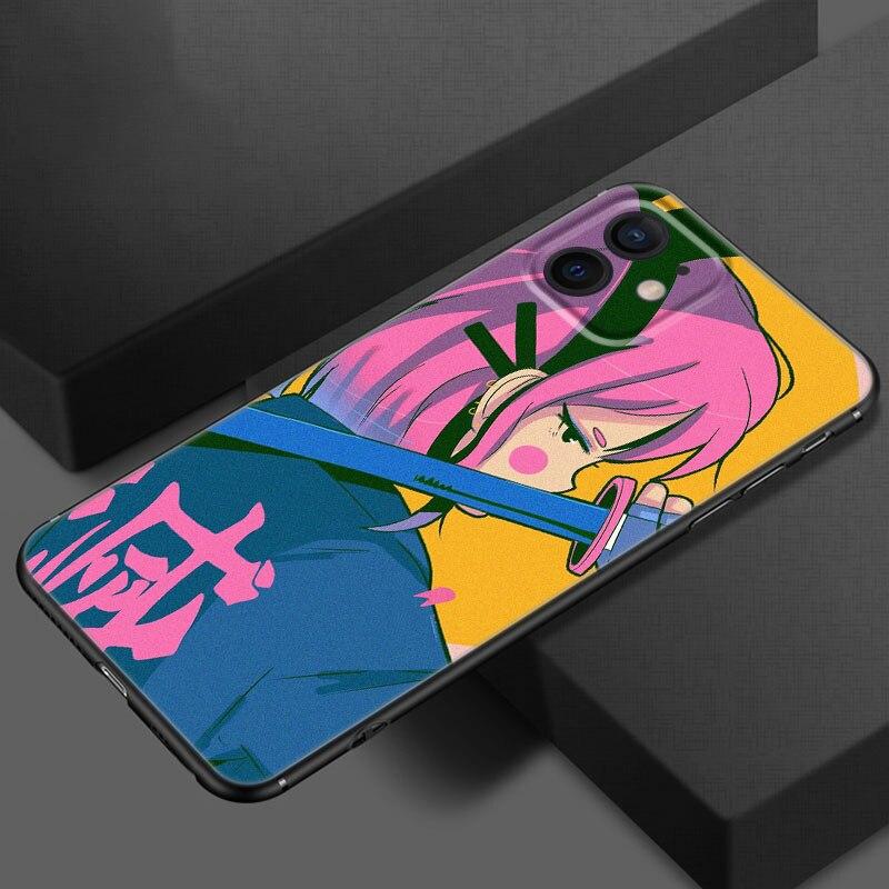 Чехол для телефона «Аниме девушка самурай» для Apple iPhone 13 12 Mini 11 Pro XS Max X XR 8 7 6S 6 Plus SE 2020 5S 5, мягкий черный чехол из ТПУ