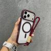 Роскошный прозрачный противоударный чехол для телефона с ремешком для Iphone 17 16 15 14 13 Pro Max Магнитная беспроводная зарядка Защитная крышка