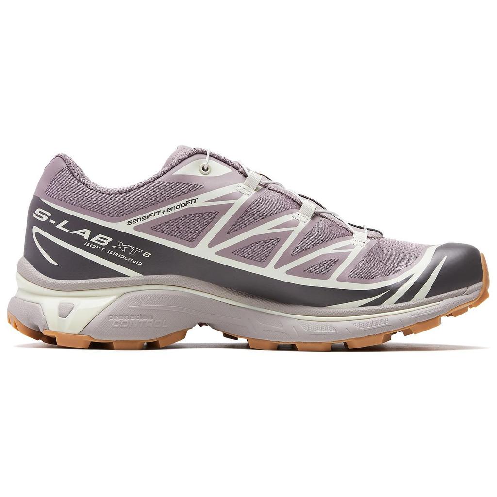 SALOMON XT-6 Lace-Up Flat Round Toe Mesh Low-Top Contagrip Casual Trail Running Shoes Unisex Sneaker Red Brown 471482