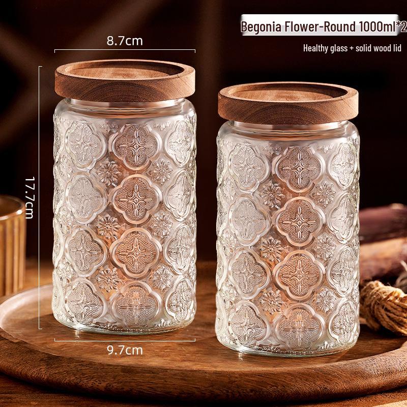 Стеклянная герметичная банка для хранения закусок, сухофруктов, чая, сахара и зерновых