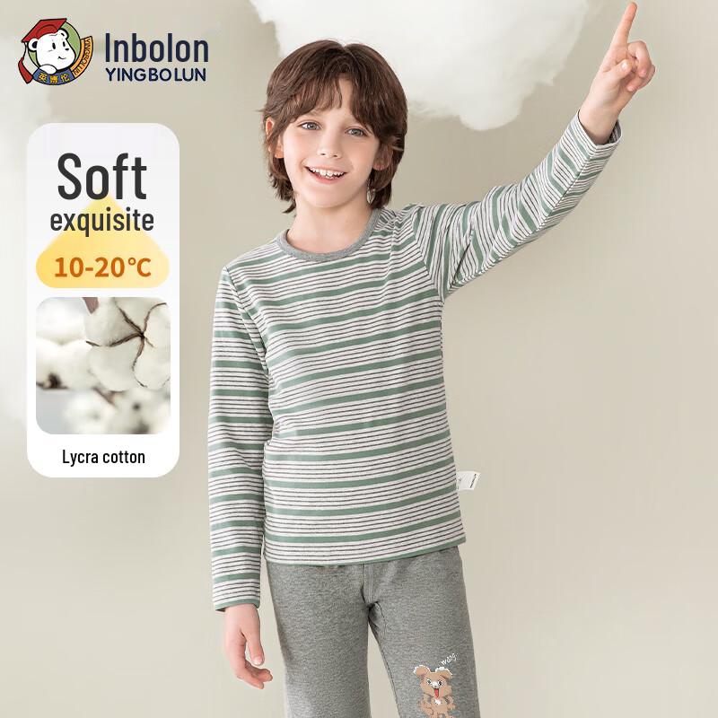 Yingbolun Boys' Pure Cotton Long Underwear Set