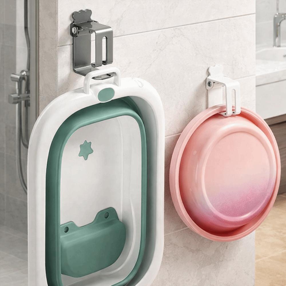 2 Pieces Wall Mounted Basin Storage Rack Punch-Free Wash Basin Holder Washbasin Organizer  Bathroom