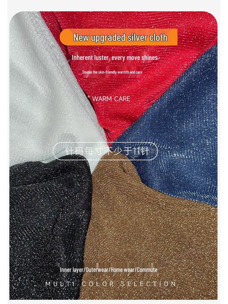 Блузка с V-образным вырезом из люрексовой сетки с длинными рукавами - Женская приталенная модель для весны/осени