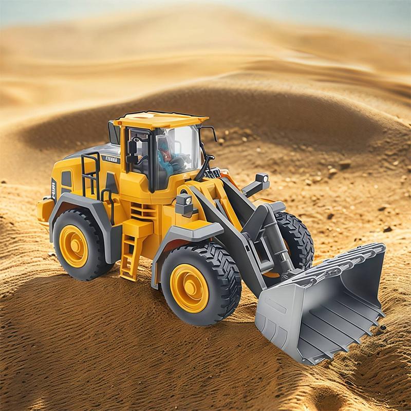 Kids Remote Control Car Toys Excavator Dump Truck Bulldozer With Lights Electric RC Vehicle Gift for Boys and Girls Outdoor Play