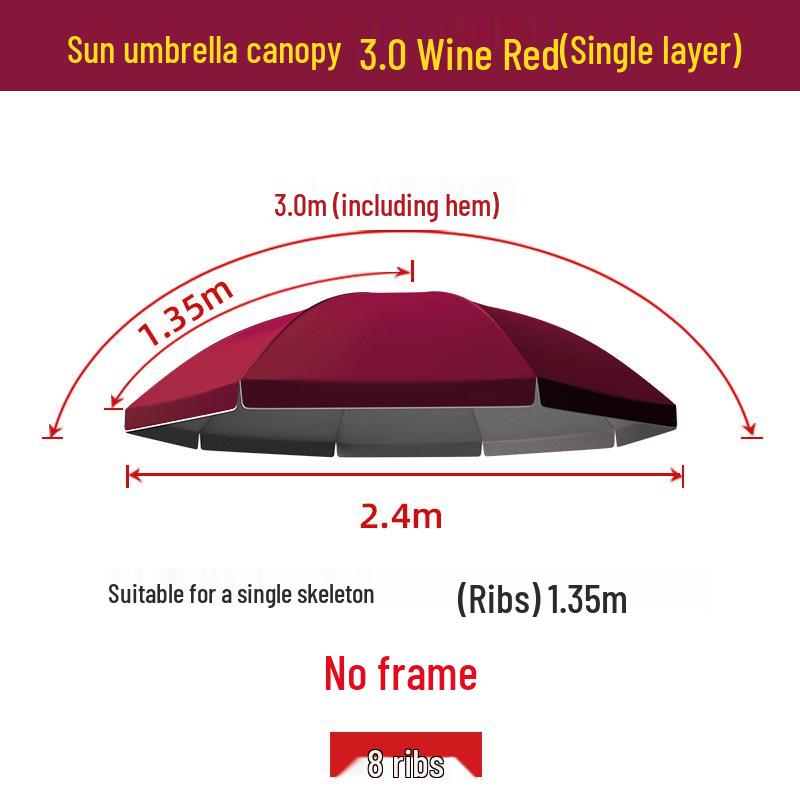 Large Round Umbrella Sunshade: Waterproof, Rainproof Courtyard Replacement Canopy Cover.