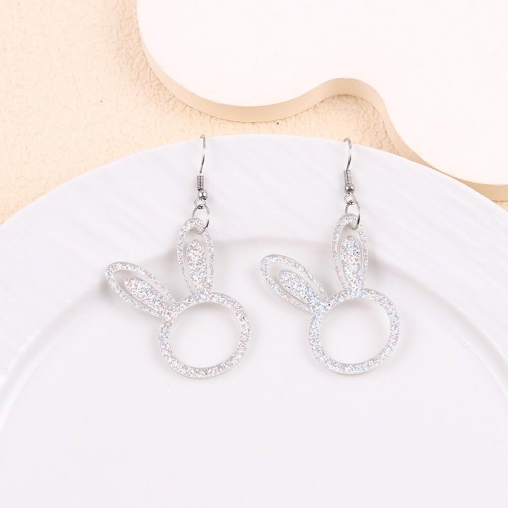 Cartoon Easter Egg Earrings Acrylic Easter Egg Dangle Earrings Bunny Pendant Earrings  Gifts