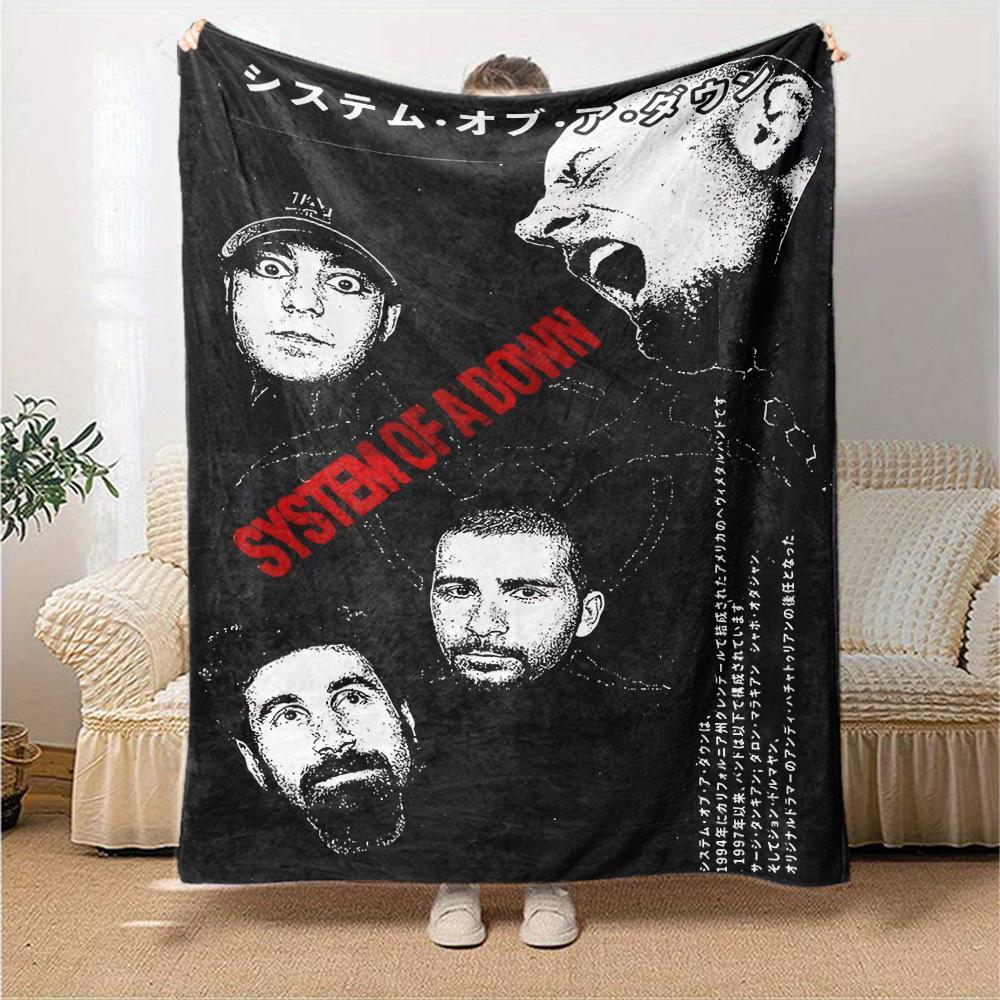 1pc System of a Down Soft Flannel All Season Throw for Home, Office, Outdoor UseDurable Comfort Soft Warm Throw for Home