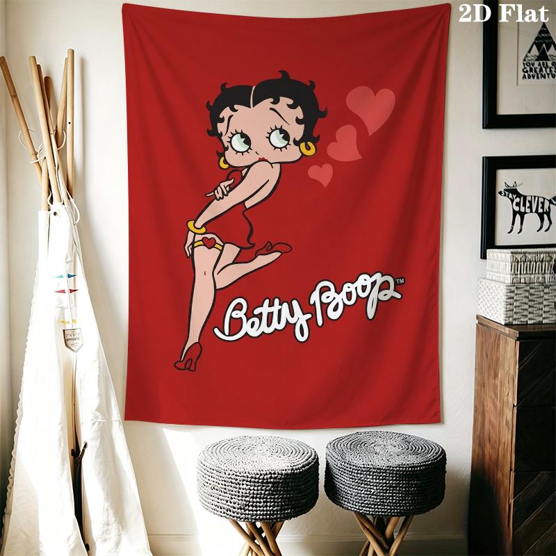 betty boop Wall Tapestry Aesthetic Wall Hanging Printed Fabric Blanket Decorative Tapestries for Bedroom Living Room Home Decor