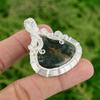 Pear Solar Moss Agate Gemstone 925 Sterling Silver Wire Wrap New Pendant Jewelry