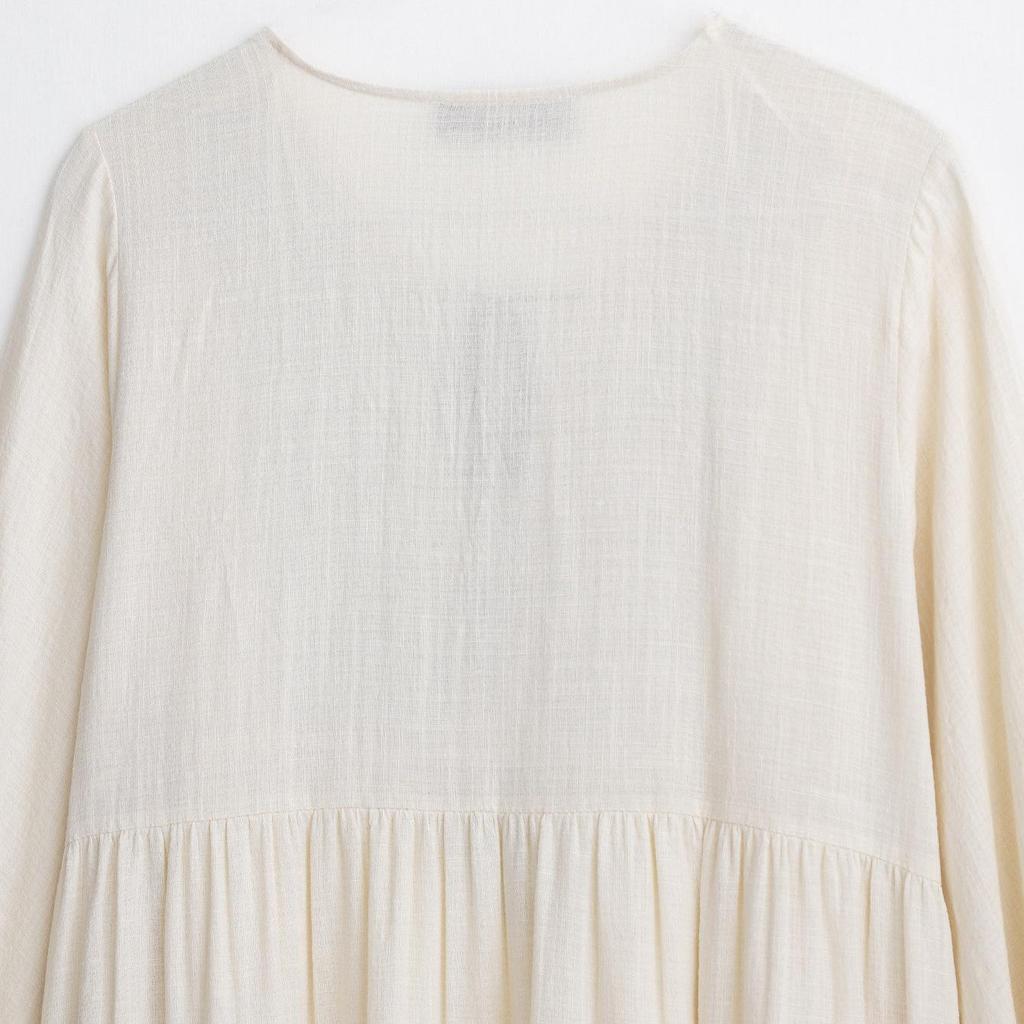 Summer Women's Embroidered Patchwork Long Sleeve Mini Dress