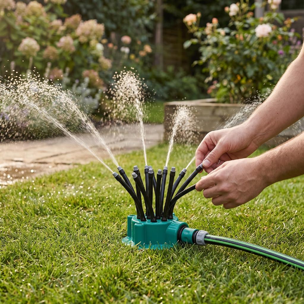Garden Irrigation Sprinkler 12 Flexible Noodle-Shaped Nozzles Spray for Farmland Vegetable Fields Lawn Irrigation 80 PSI