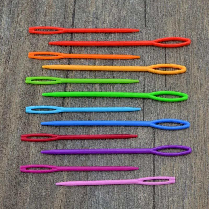 100PCS Plastic Sewing Needles Large Eye Plastic Yarn Needles for Kids Craft Plastic Embroidery Needle for DIY Sewing Handmade