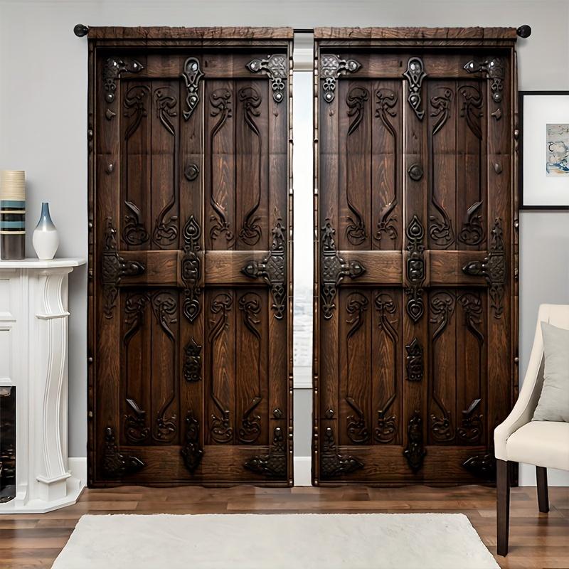 2 шт. деревенская занавеска на окно старая деревянная дверь амбара узор фермерский дом сельская местность деревня сельский принт занавеска для кухни комната