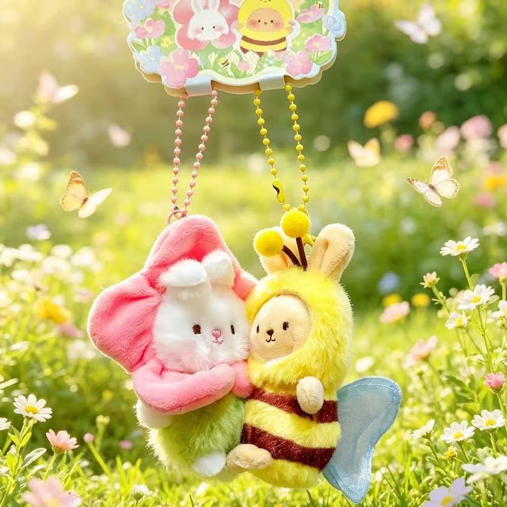 Bag Charms Magnetic Couple Pendant Bee Rabbit Plush Keychains Flower Fairy Keychains Backpack