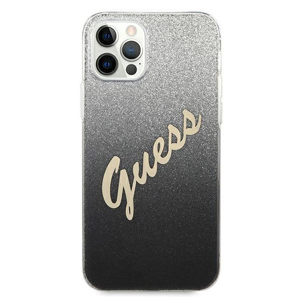 Guess Guhcp12Mpcuglsbk Iphone 12/12 Pro6,1 Czarny/Black Hardcase Glitter Gradient Script