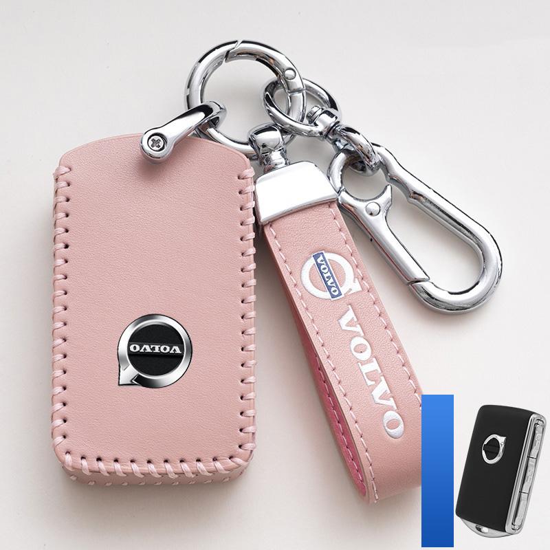 hzmuq8 New Leather Car Smart Remote Key Case Cover Holder Shell Fob For Volvo XC60 XC40 XC90 S90 V60 S60 V90 C40 Polestar 1 Polestar 2