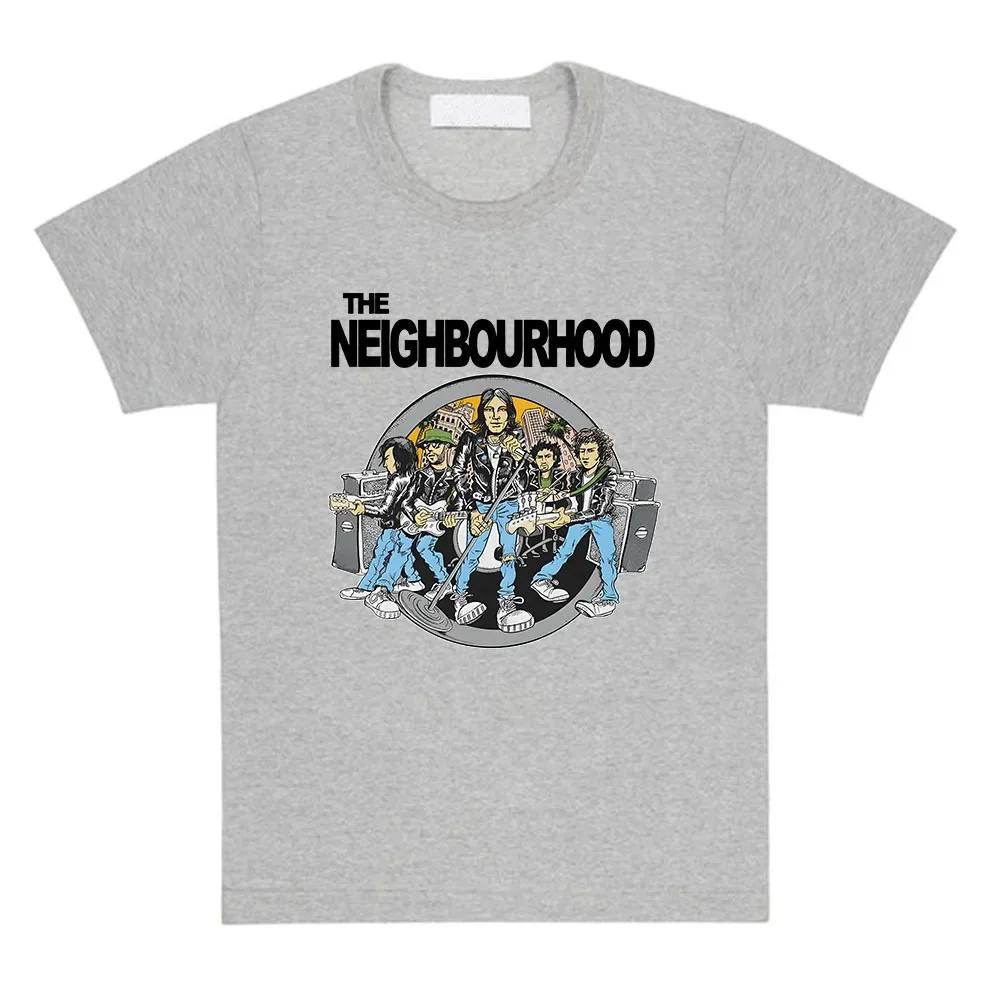 Футболка с принтом The Neighborhood Nbhd Band Хлопок Высокое Качество Унисекс Футболки Одежда Женская Повседневная Футболка с Коротким Рукавом Мужская