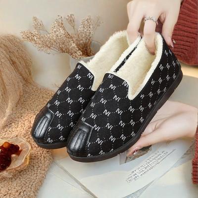 Туфли Doudou женские хлопковые туфли на одном педале ретро бархатные туфли плоские повседневные туфли детские туфли туфли для мамы для среднего и пожилого возраста