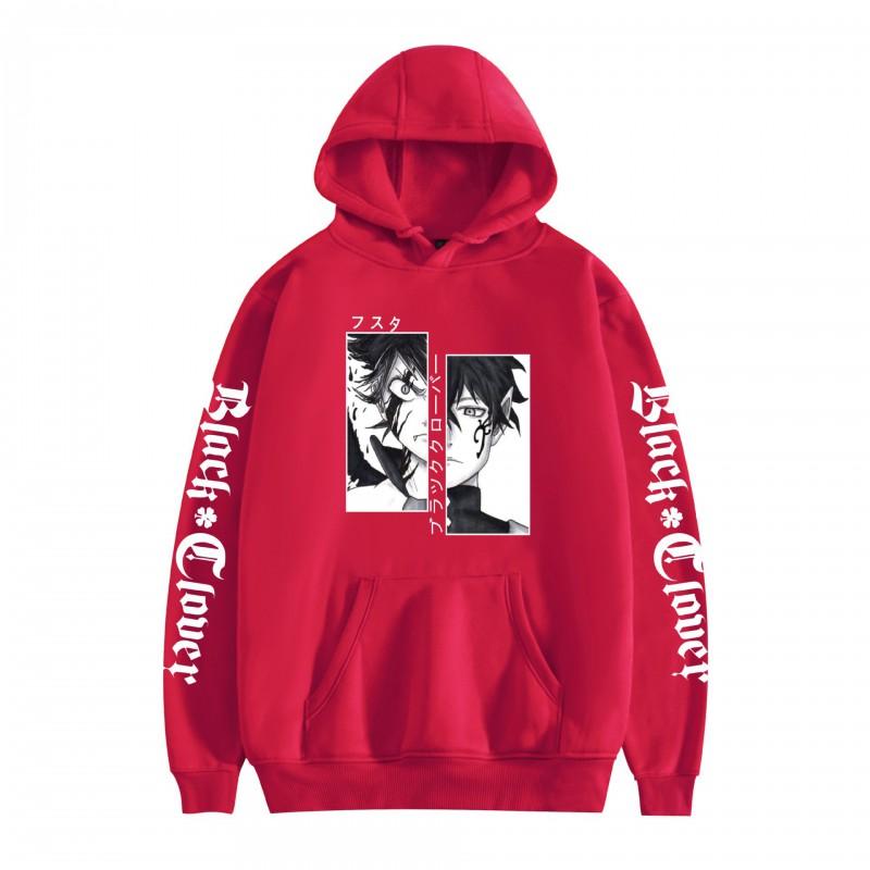 Black Clover Anime Hoodie Fleece Lined Graphic Print Sweatshirt Teens
