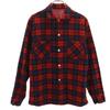 50s 60s Vintage Check Pattern Long Sleeve Flannel Shirt S Red Men's Used