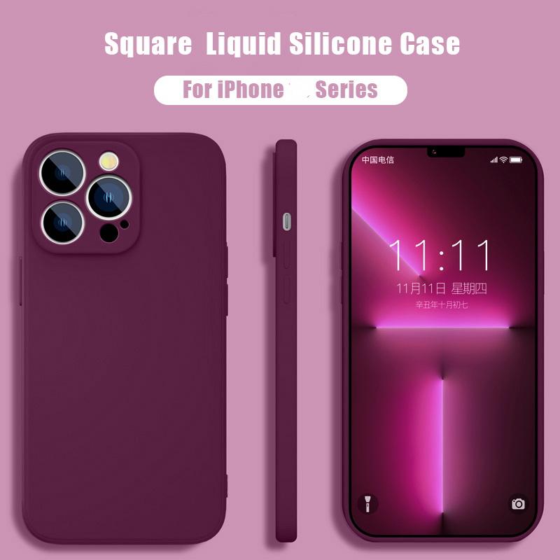 New Soft Liquid Silicone Phone Case with Camera Protective Shockproof For iPhone 14 Pro 15 12 Pro MAX 11 Pro SE 2 2020 XR XS 7 8 Plus 6s