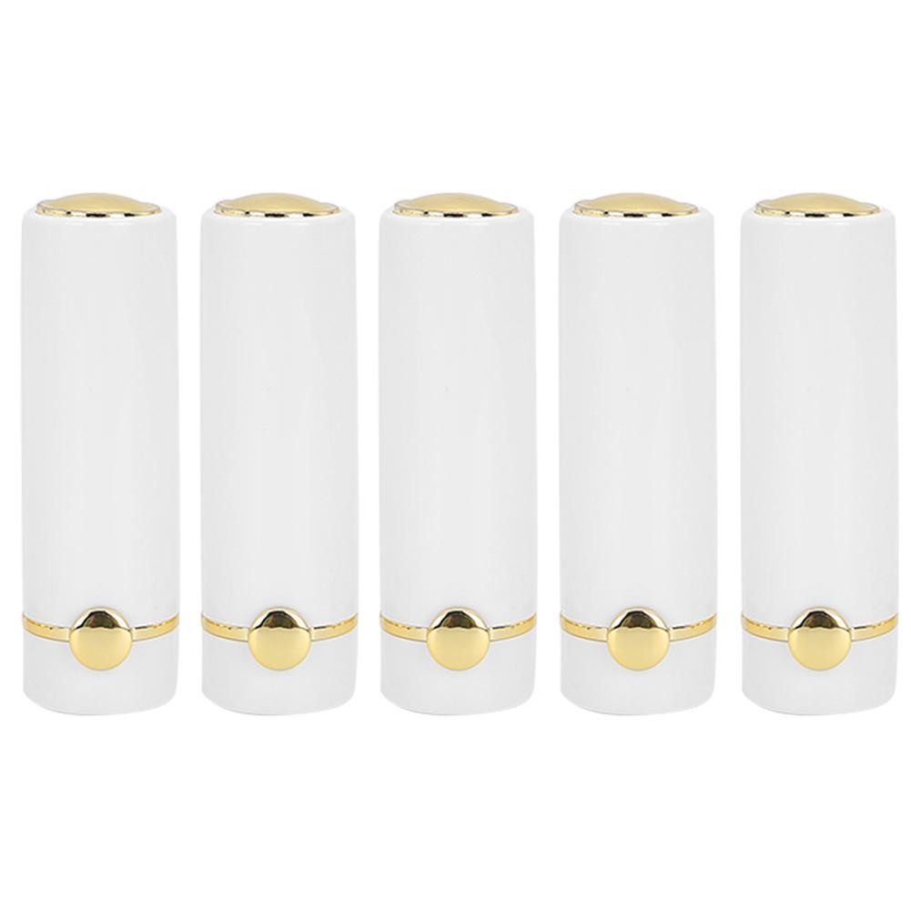 5pcs White Portable DIY Empty Lipstick Tube Lipstick Bottle Container Cosmetic Tool