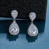 Temperament Elegant Zircon Water Drop Stud Earrings Bride Ladies High-end Earrings Fashion Super Flash Versatile Earrings Cross-border Hot Sale