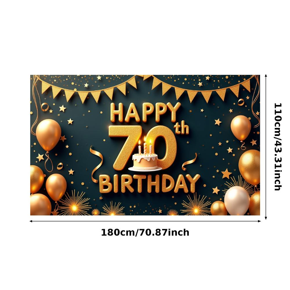 Фон для вечеринки Украшение для торта Декор на день рождения Баннер на 70-летие Красочная гирлянда Баннер для празднования юбилея Для вечеринки