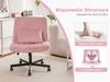 Modern Office Chair – Height-Adjustable Swivel Chair without Armrests with Quiet Casters & Cushion – Fabric Office Chair for Study & Living Room