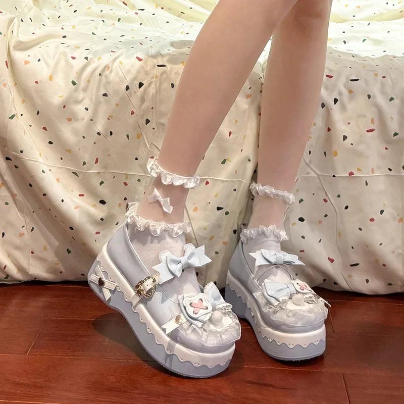 Милые туфли Мэри Джейн на толстом каблуке с круглым носком в японском стиле, женская повседневная обувь, мягкие и удобные ботинки для униформы JK