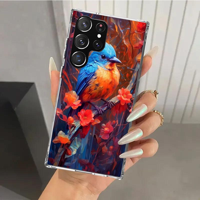 Масляная живопись животных Чехол для телефона с птицами для Samsung Galaxy S26 S24 S23 Ultra S25 Edge S22 S21 Plus S20 FE + Мягкий чехол с принтом Funda G
