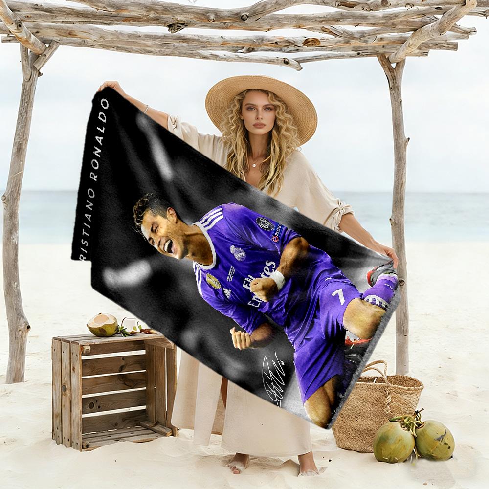 Ronaldo's Iconic Celebration Beach Towel Soft Durable Quick-Dry Comfortable Lightweight