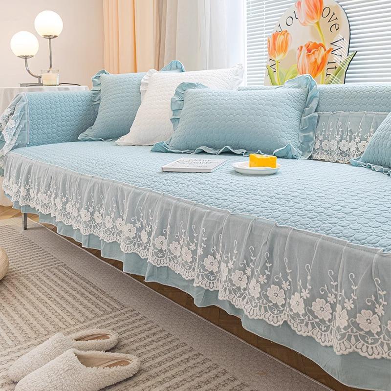 Молочно-белая хлопковая подушка для дивана, фиксированная, нескользящая, из чистого хлопка, универсальная ткань для четырех сезонов, ткань для чехла на диван, полотенце, подушка для сиденья