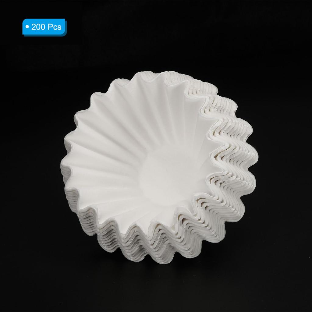 Uxcell 2-4 чашки Кофейные фильтры в форме корзины, Белые, 50185 мм, для капельных кофеварок, кафе, офисов и домашнего использования, упаковка 200 шт.