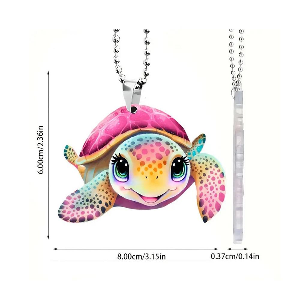 Автомобильный кулон с черепахой, украшение для интерьера автомобиля, креативные аксессуары для интерьера автомобиля, 2D акриловый кулон-шарм, зеркало заднего вида, аксессуар для интерьера автомобиля