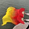 Складной веер для танца живота Трехцветный градиентный цвет Длительные ручные веера для тренировок танцоров Простые в использовании танцевальные реквизиты Блестящие украшения