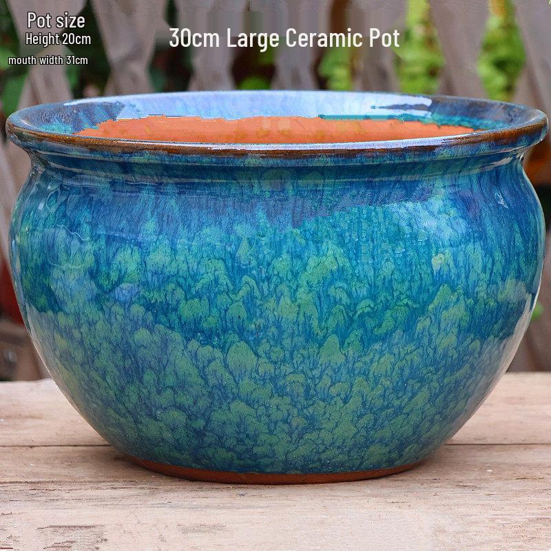 Extra Large Ceramic Bonsai Pot with Wide Caliber, Coarse Pottery for Succulents and Bougainvillea.