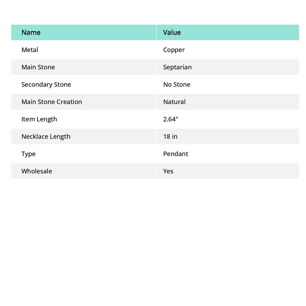 Natural Septarian Stone Gemstone Handmade Copper Wire Wrap Pendant 2.64" F0o18