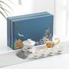 Элегантный 7-предметный керамический чайный набор цвета бараньего жира