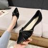 Pointed Flat-soled Single Shoes Women's 2025 New Grandma Shoes Fashion Ladyshoes Soft-soled Beanie Shoes Bow Shoes 833