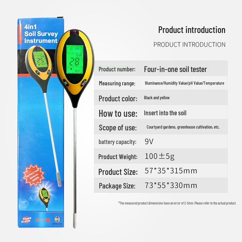 Soil Moisture, Light, pH, and Nutrient Tester for Plants