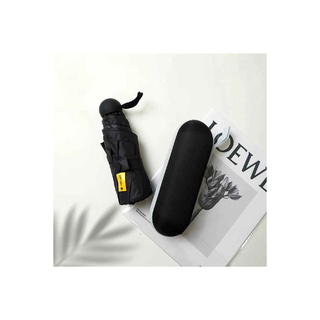 Черный капсульный зонт, специальный коробочный мини-зонт, удобный в использовании, женский/мужской, элегантный, легкий, карманного размера