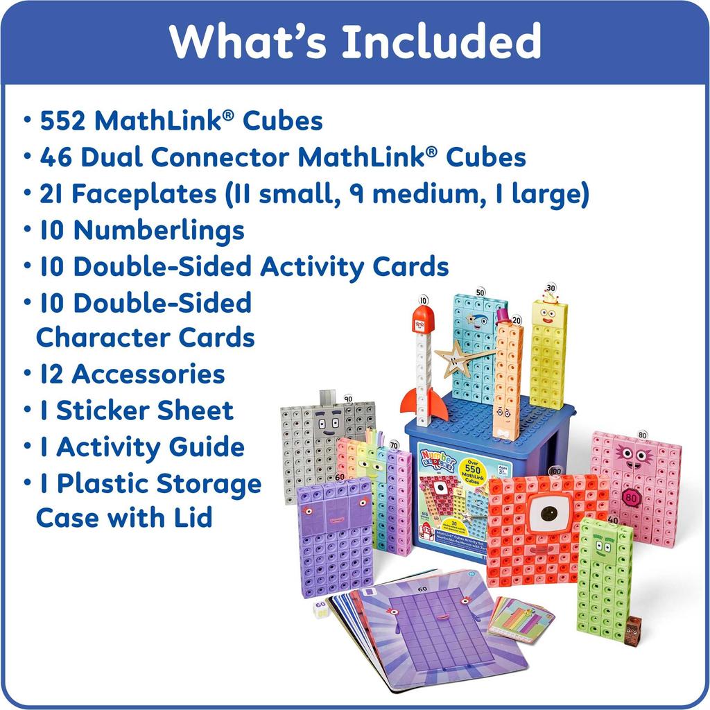 Кубики MathLink Numberblocks Герои с Нулем Набор Активностей Математическая Игрушка с Японским Веб-Гайдом Возраст 96930 (552 кубика) - - 3+ - (Подлинный продукт)
